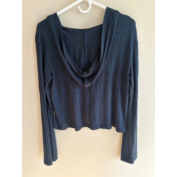 Athleta Harmony Pose Hooded Ribbed Sweater Midnight Navy Women’s Small - Picture 5 of 12